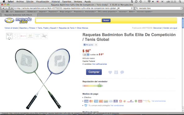 Recomendamos comprar raquetas de buena calidad